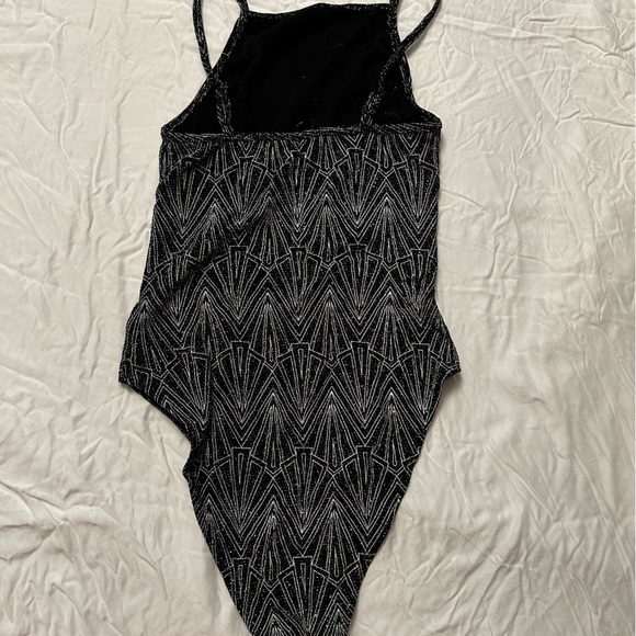 Divided Black and Sparkle Small Bodysuit - Picture 2 of 2